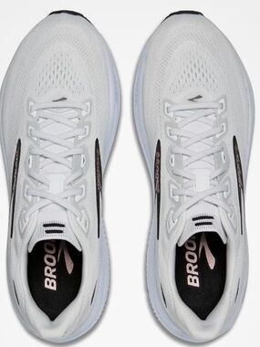 Brooks Ghost 18 Womens Sz 10 B Running Shoes White Black Rose Gold